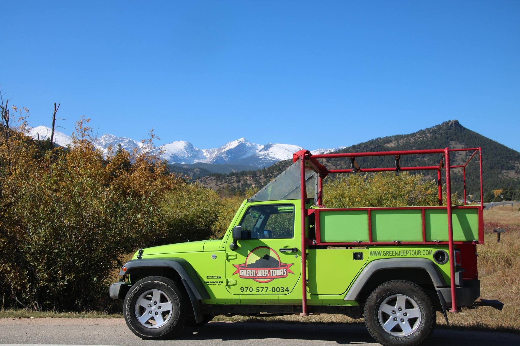 image of green jeep tours