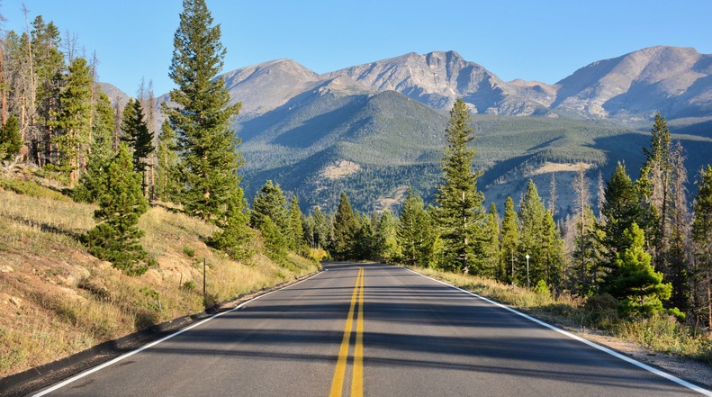 Views of Yipsilon Mountain from US 34 near Trail ridge Road in Rocky Mountain National Park